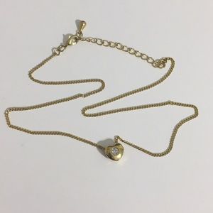 Gold Heart Diamond Necklace